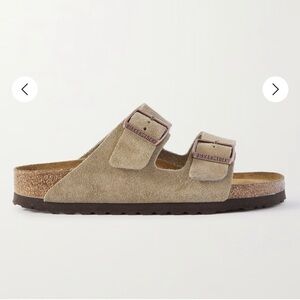 Birkenstock Arizona Suede Two-Strap Sandal in Olive